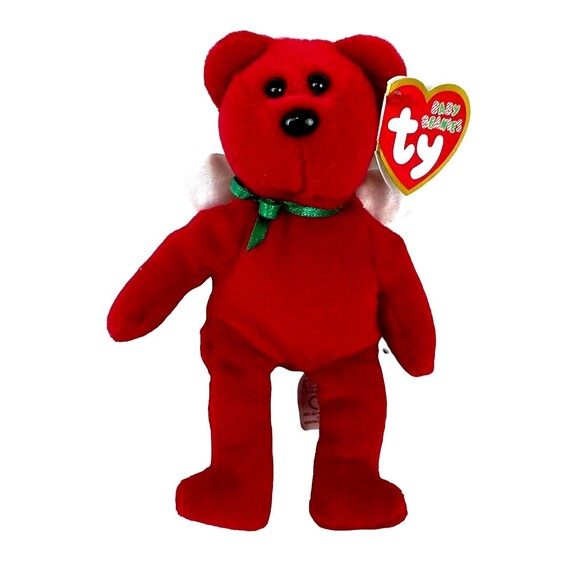 TY Baby Beanie Babies Red Angel Bear Divine Plush Toy 2009 Retired - Picture 1 of 5